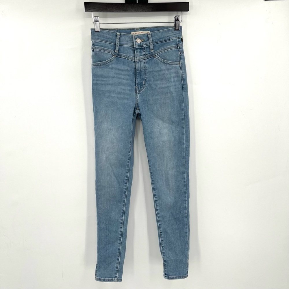 LEVI'S Premium Mile High Super Skinny Jeans 25 Light Wash Stretch HighRise Seams